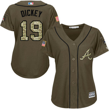 R.A. Dickey Atlanta Braves olive jersey