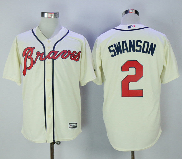 Dansby Swanson Atlanta Braves cream jersey