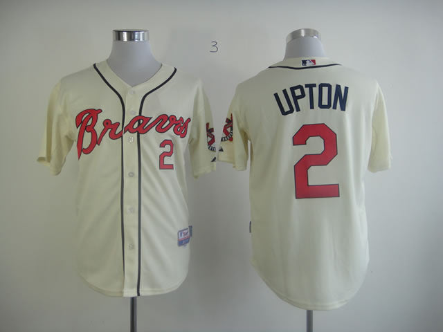 Upton Atlanta Braves cream jersey