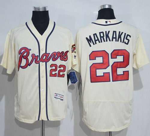 Nick Markakis Atlanta Braves cream Authentic jersey