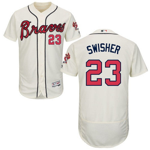 Nick Swisher Atlanta Braves cream jersey