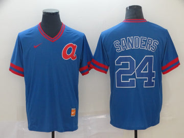 Deion Sanders Atlanta Braves blue Throwback jersey