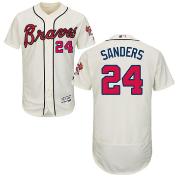 Deion Sanders Atlanta Braves cream jersey