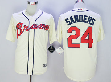 Deion Sanders Atlanta Braves cream jersey