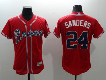 Deion Sanders Atlanta Braves red jersey