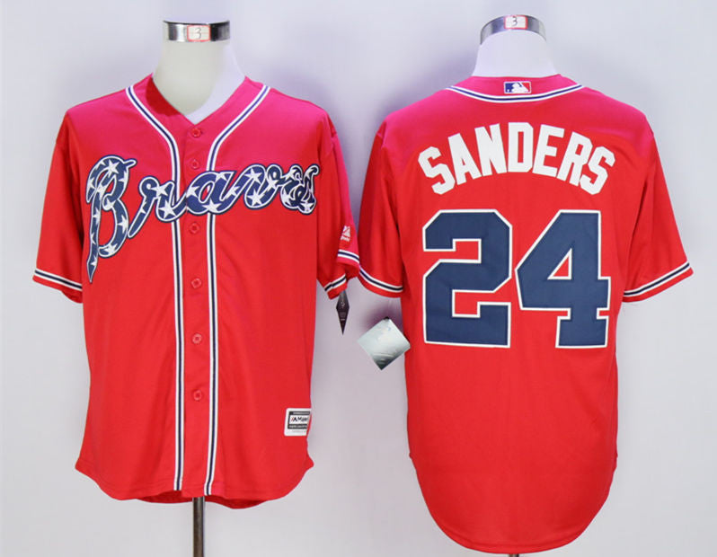 Deion Sanders Atlanta Braves red jersey