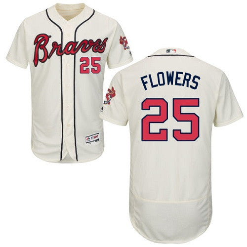 Tyler Flowers Atlanta Braves cream jersey