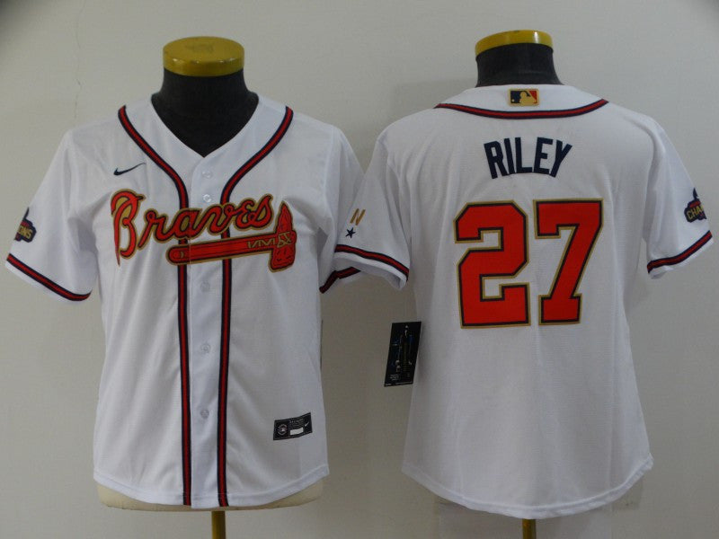 Austin Riley Atlanta Braves white jersey