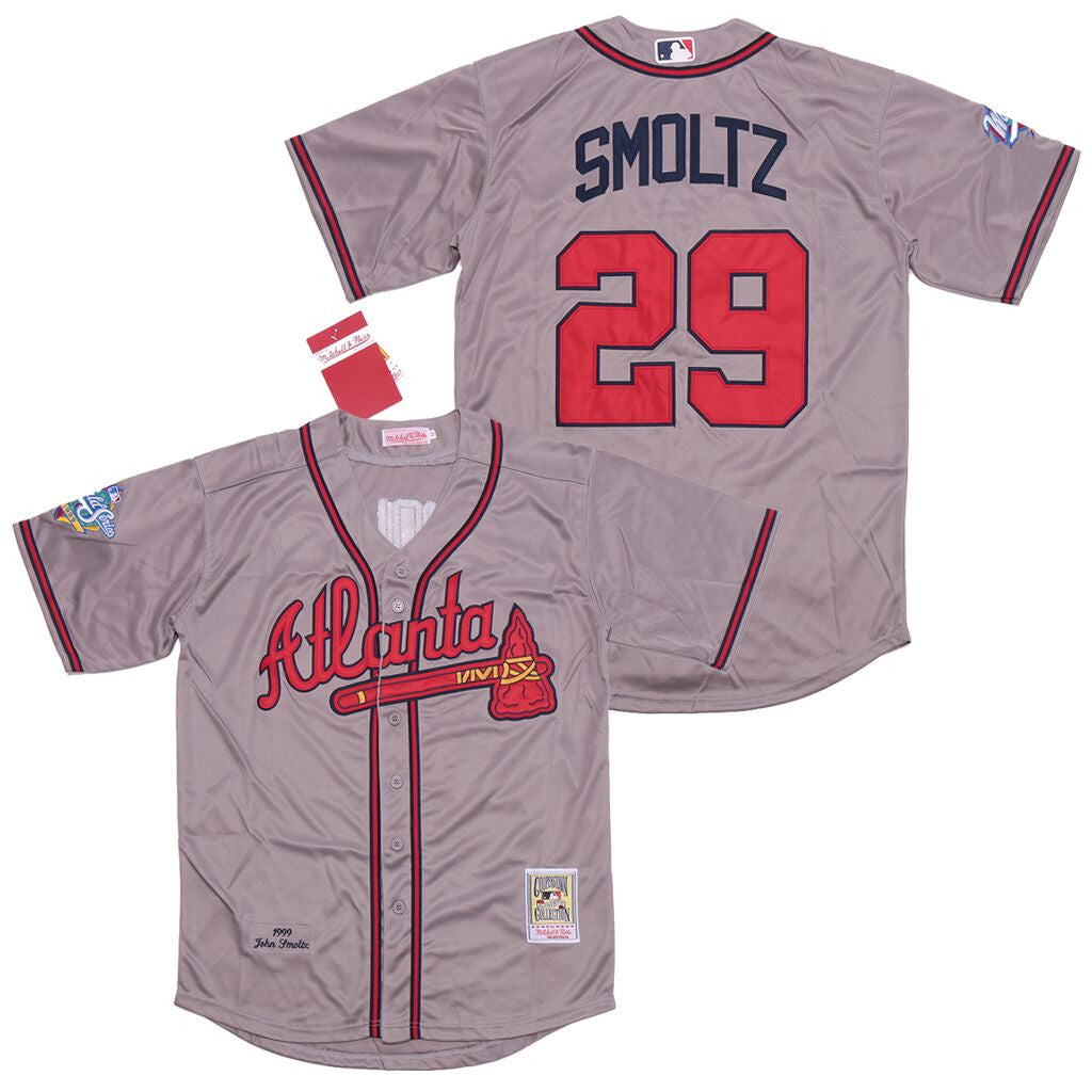 John Smoltz Atlanta Braves gray Cooperstown jersey