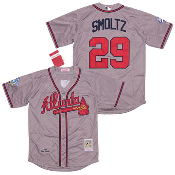 John Smoltz Atlanta Braves gray Cooperstown jersey