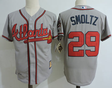 John Smoltz Atlanta Braves gray Cooperstown jersey