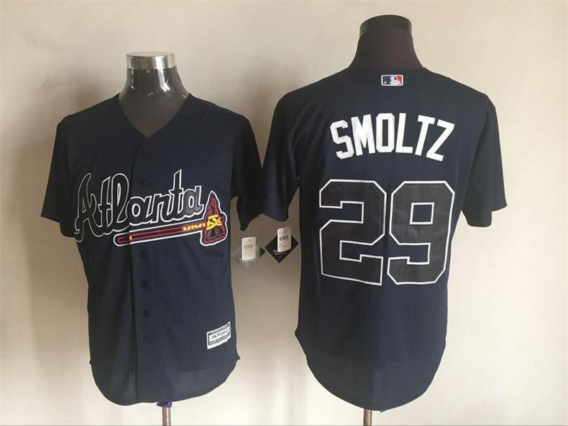 John Smoltz Atlanta Braves navy jersey
