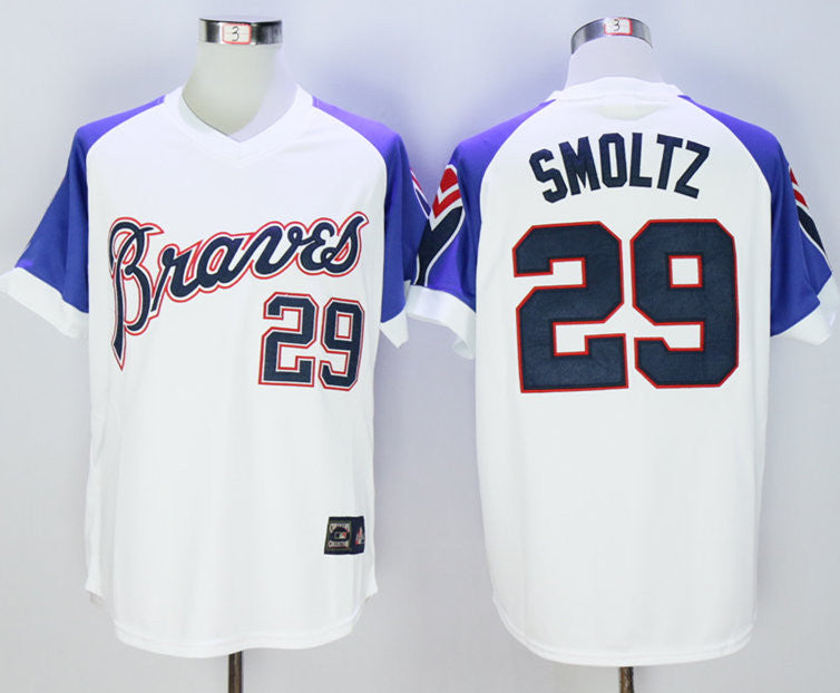 John Smoltz Atlanta Braves white Throwback jersey