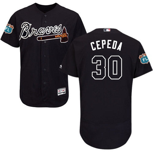 Orlando Cepeda Atlanta Braves navy jersey