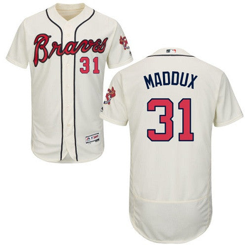 Greg Maddux Atlanta Braves cream jersey