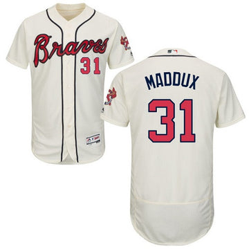 Greg Maddux Atlanta Braves cream jersey