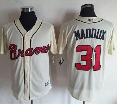 Greg Maddux Atlanta Braves cream jersey