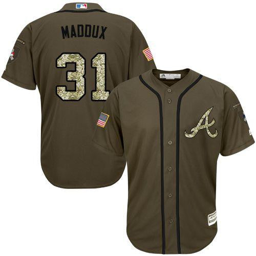 Greg Maddux Atlanta Braves green Salute To Service jersey