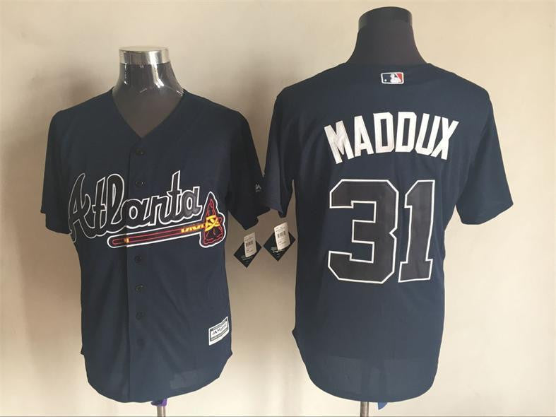 Greg Maddux Atlanta Braves navy jersey