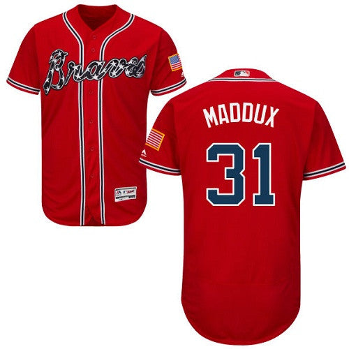 Greg Maddux Atlanta Braves red jersey