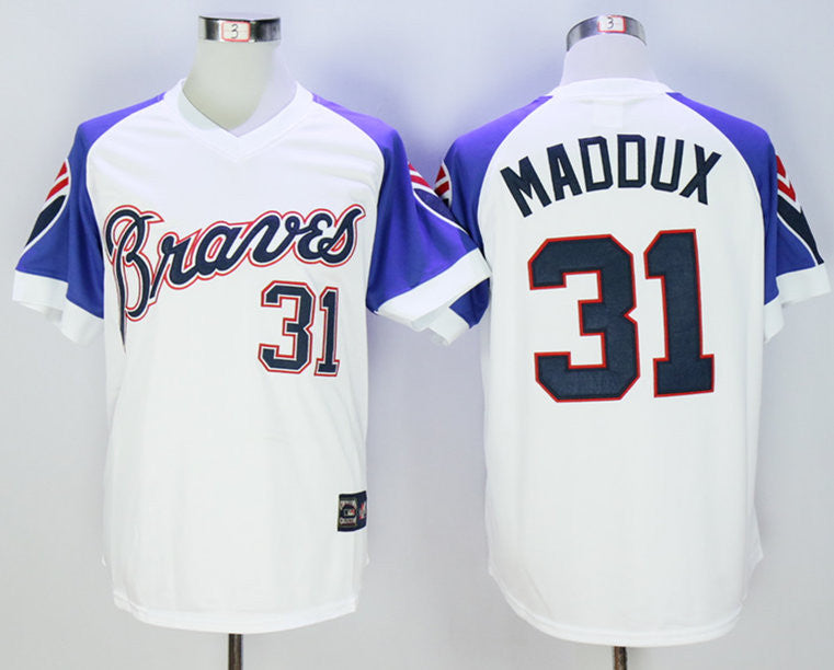 Greg Maddux Atlanta Braves white Throwback jersey