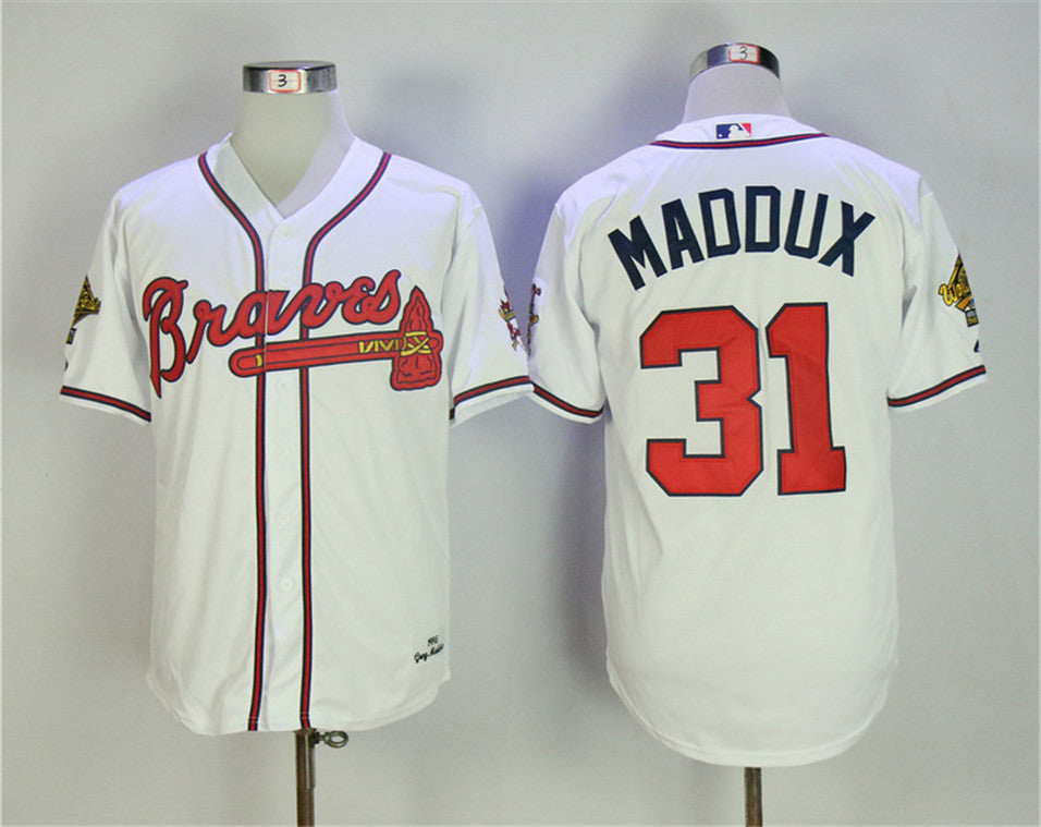 Greg Maddux Atlanta Braves white Throwback jersey