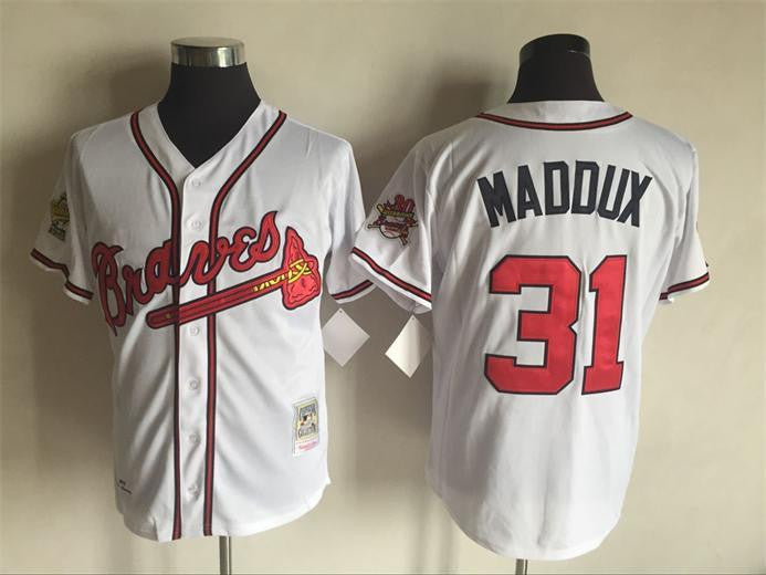 Greg Maddux Atlanta Braves white Throwback jersey