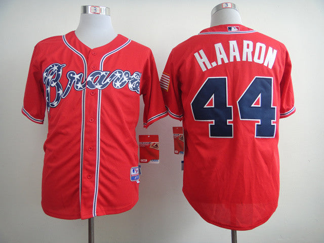 H.Aaron Atlanta Braves red jersey