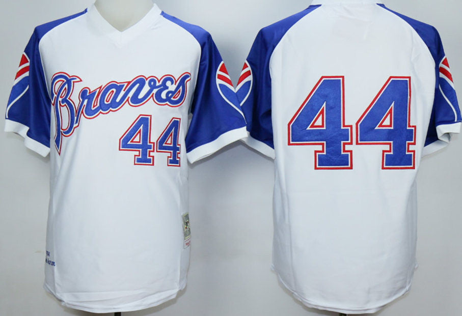 H.Aaron Atlanta Braves white Throwback jersey
