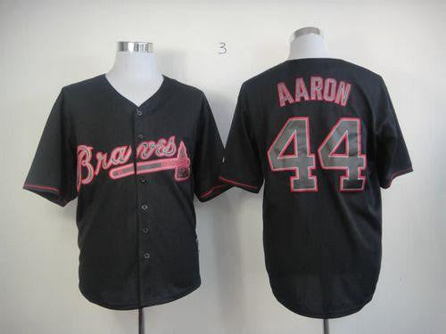 Hank Aaron Atlanta Braves black Fashion jersey
