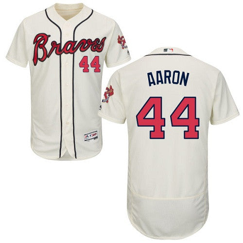 Hank Aaron Atlanta Braves cream jersey