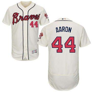 Hank Aaron Atlanta Braves cream jersey