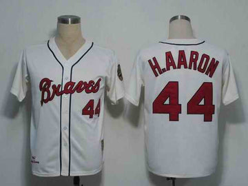 Hank Aaron Atlanta Braves cream jersey