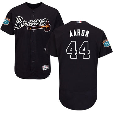 Hank Aaron Atlanta Braves navy jersey