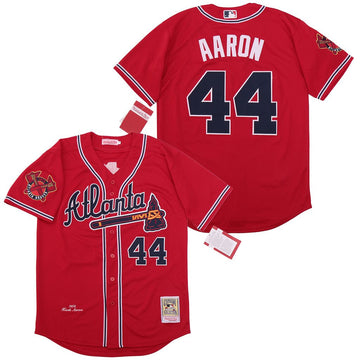 Hank Aaron Atlanta Braves red Cooperstown jersey