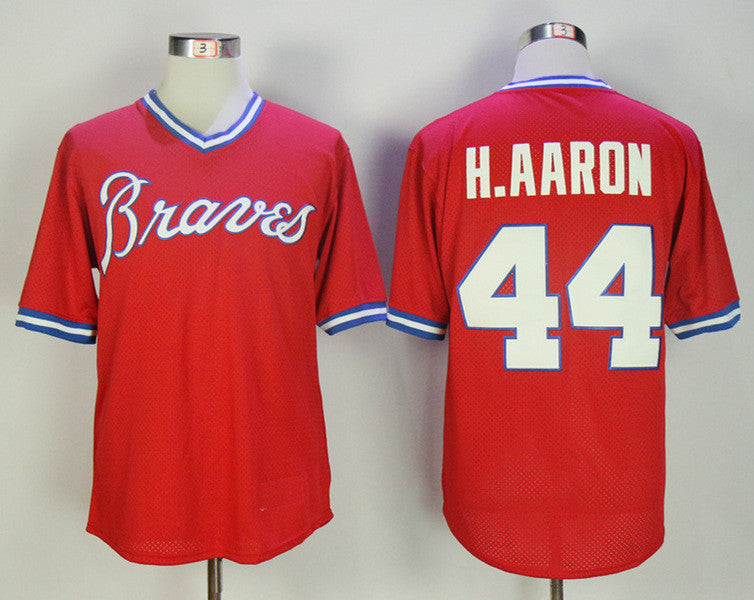 Hank Aaron Atlanta Braves red Throwback jersey