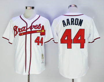Hank Aaron Atlanta Braves white Throwback jersey