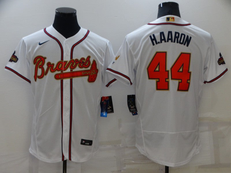 Hank Aaron Atlanta Braves white jersey