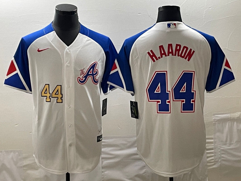 Hank Aaron Atlanta Braves white City Connect jersey