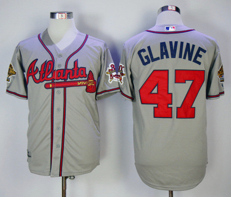 Tom Glavine Atlanta Braves gray Throwback jersey
