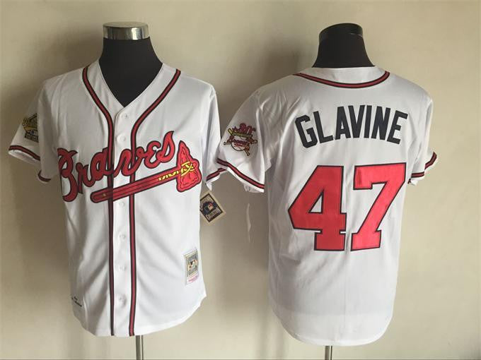 Tom Glavine Atlanta Braves white Throwback jersey