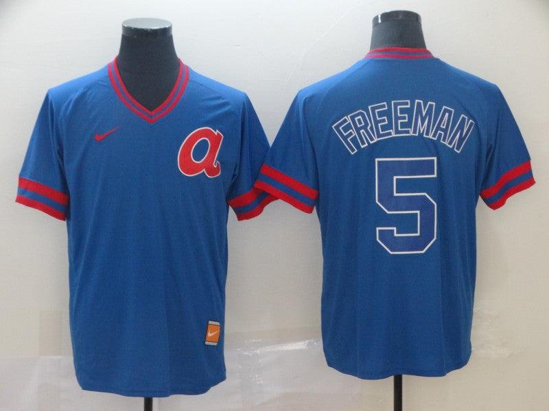 Freddie Freeman Atlanta Braves blue Throwback jersey
