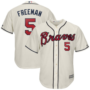 Freddie Freeman Atlanta Braves cream jersey