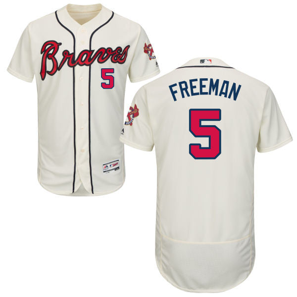 Freddie Freeman Atlanta Braves cream jersey