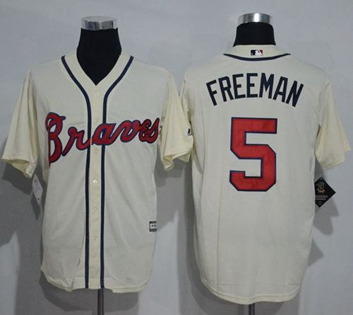 Freddie Freeman Atlanta Braves cream jersey