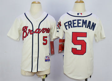 Freddie Freeman Atlanta Braves cream jersey