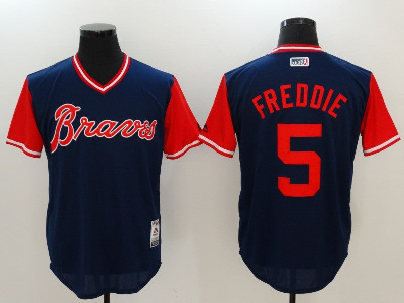 Freddie Freeman Freddie Majestic Atlanta Braves navy jersey