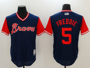 Freddie Freeman Freddie Majestic Atlanta Braves navy jersey