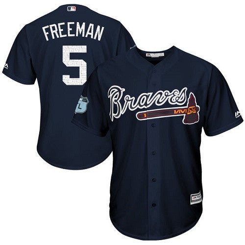 Freddie Freeman Atlanta Braves navy jersey