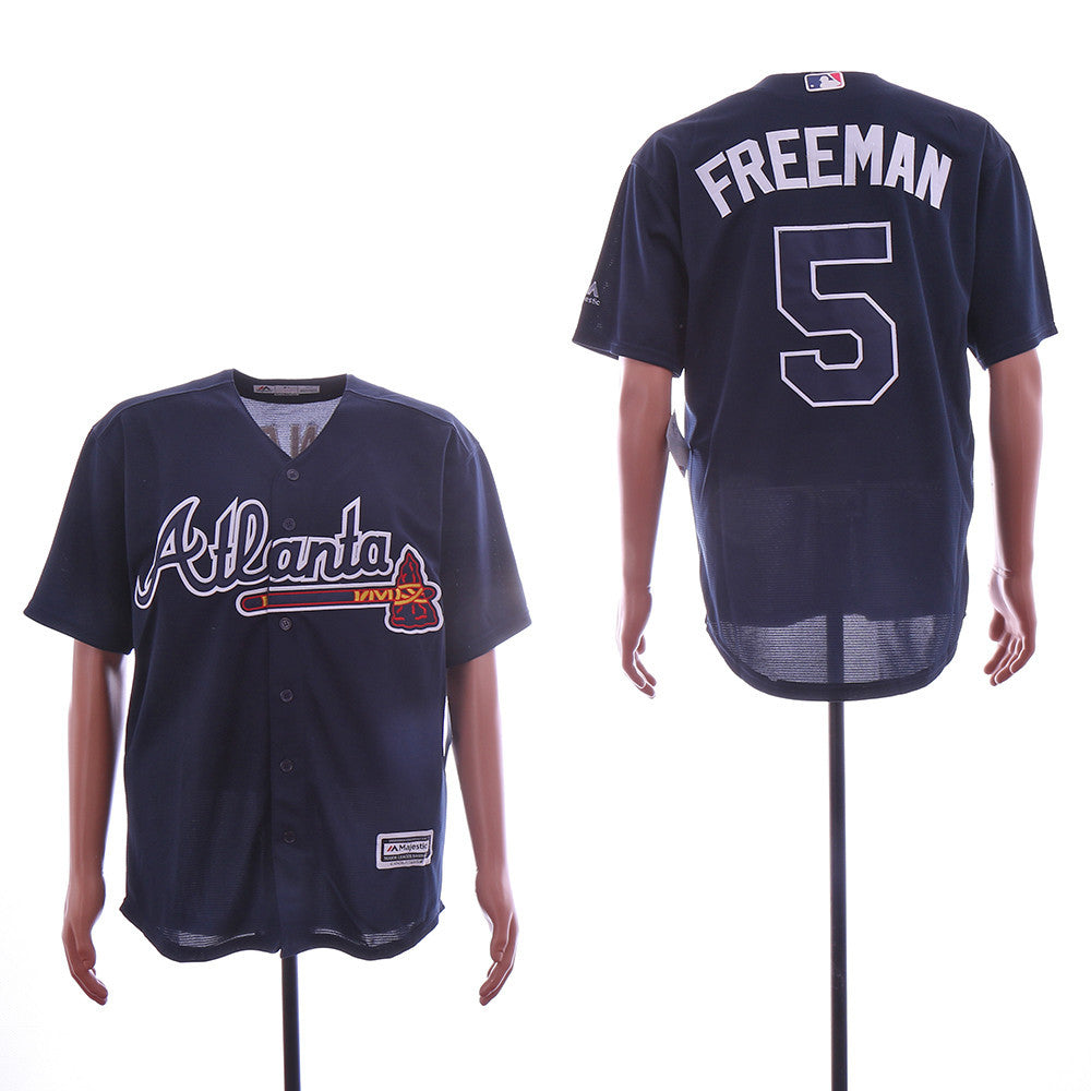 Freddie Freeman Atlanta Braves navy jersey